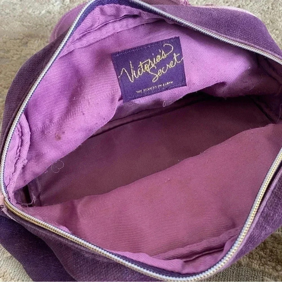 Victoria's Secret Vintage Y2K 90s Purse Handbag Purple Gold Velour - Picture 14 of 14